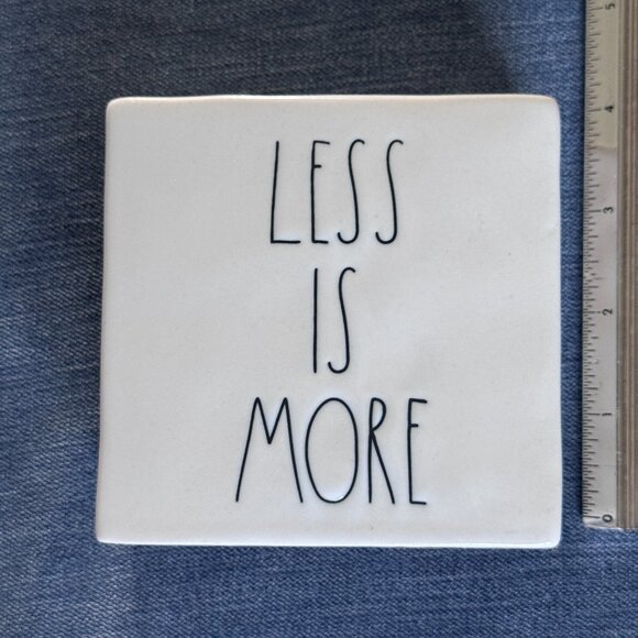 Rae Dunn "More Or Less" "Less is More" Inspirational Block, Two sided - Picture 6 of 7